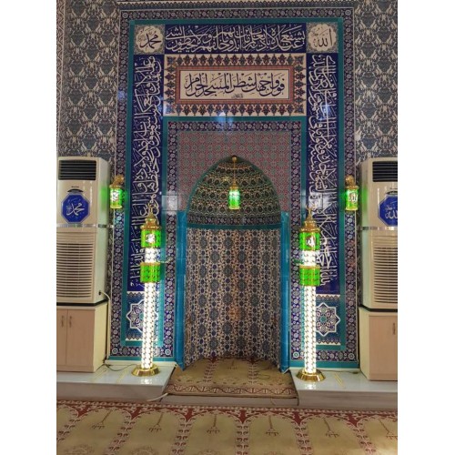 Çift Şerefeli Kubbeli Cami Şamdanı 5'li Set